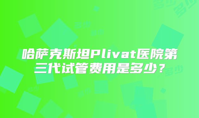 哈萨克斯坦Plivat医院第三代试管费用是多少？
