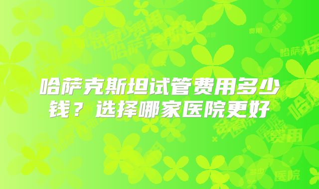 哈萨克斯坦试管费用多少钱？选择哪家医院更好