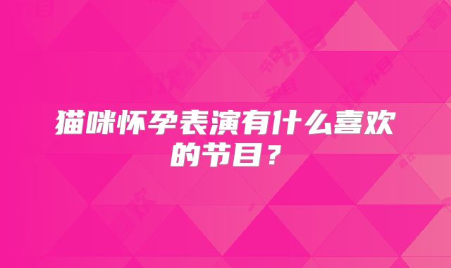 猫咪怀孕表演有什么喜欢的节目?