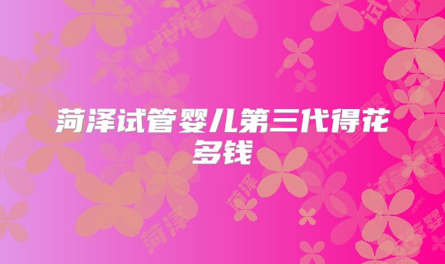 菏泽试管婴儿第三代得花多钱