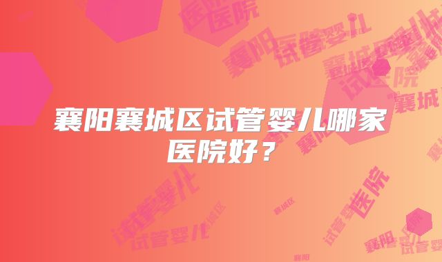 襄阳襄城区试管婴儿哪家医院好?