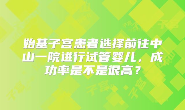 始基子宫患者选择前往中山一院进行试管婴儿，成功率是不是很高？