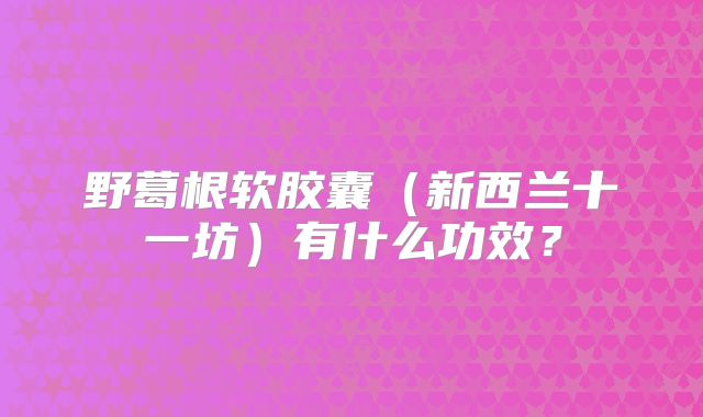 野葛根软胶囊(新西兰十一坊)有什么功效?