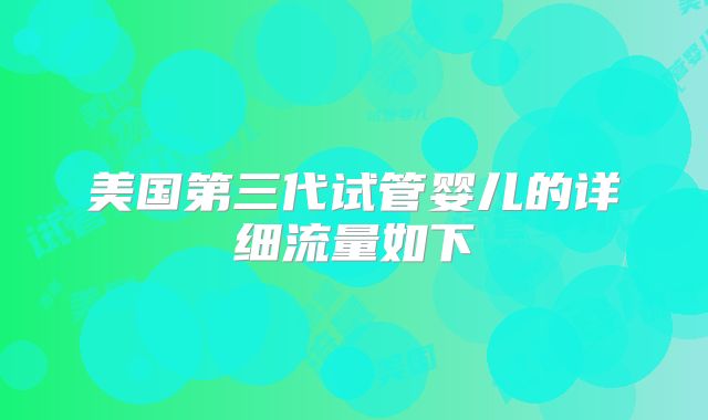 美国第三代试管婴儿的详细流量如下
