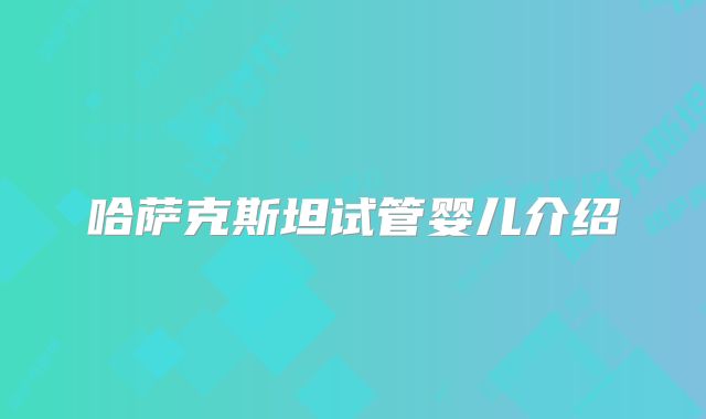 哈萨克斯坦试管婴儿介绍