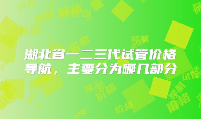湖北省一二三代试管价格导航，主要分为哪几部分