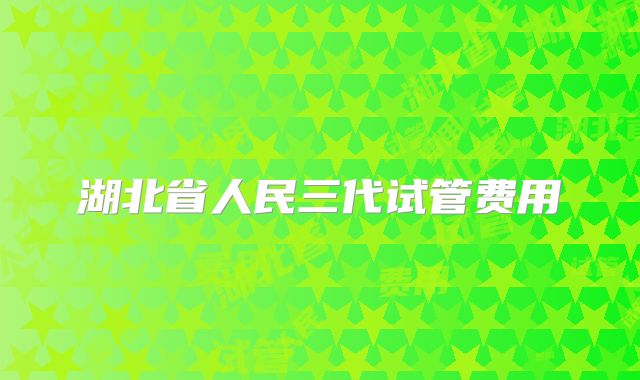 湖北省人民三代试管费用