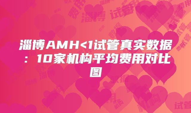 淄博AMH<1试管真实数据：10家机构平均费用对比图