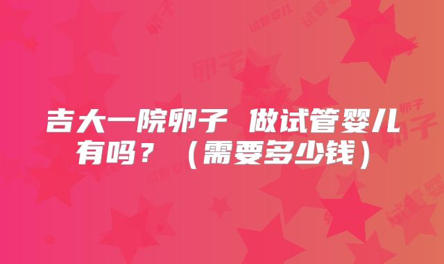 吉大一院卵子 做试管婴儿有吗？（需要多少钱）