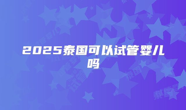 2025泰国可以试管婴儿吗