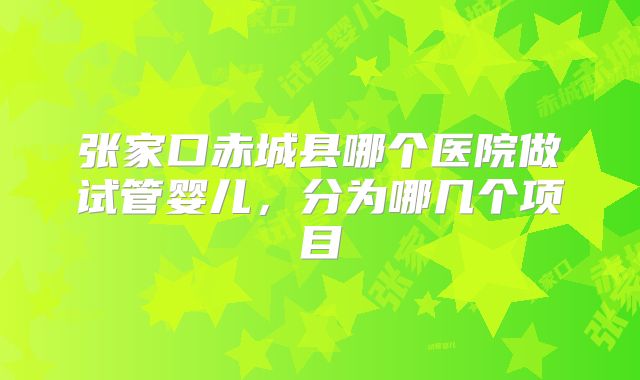 张家口赤城县哪个医院做试管婴儿，分为哪几个项目