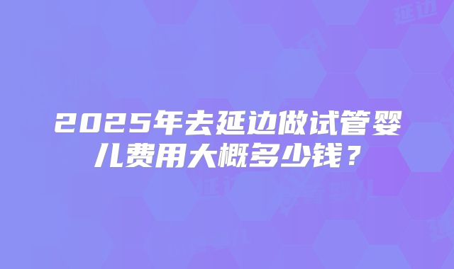 2025年去延边做试管婴儿费用大概多少钱？