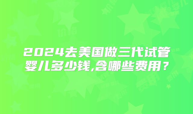 2024去美国做三代试管婴儿多少钱,含哪些费用？