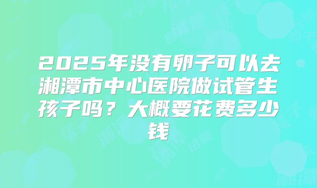 2025年没有卵子可以去湘潭市中心医院做试管生孩子吗？大概要花费多少钱
