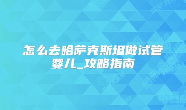 怎么去哈萨克斯坦做试管婴儿_攻略指南