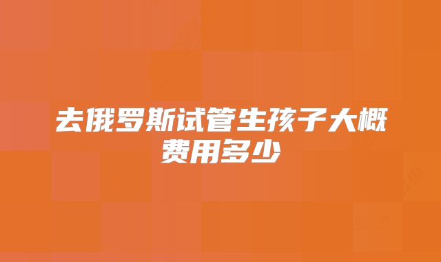 去俄罗斯试管生孩子大概费用多少