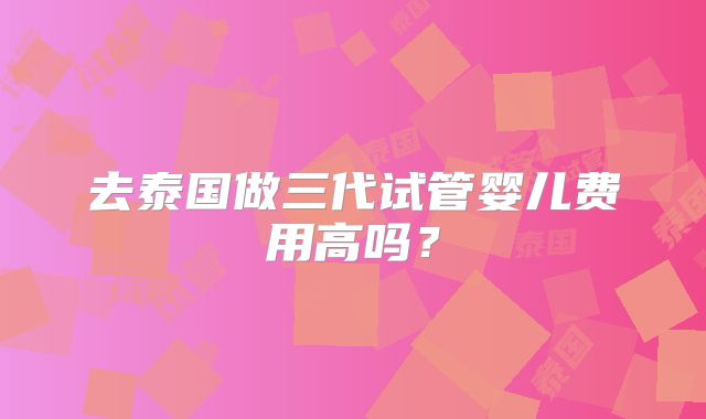 去泰国做三代试管婴儿费用高吗？