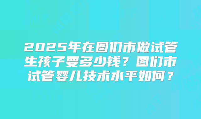 2025年在图们市做试管生孩子要多少钱？图们市试管婴儿技术水平如何？