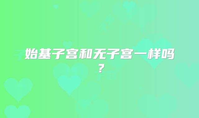 始基子宫和无子宫一样吗?