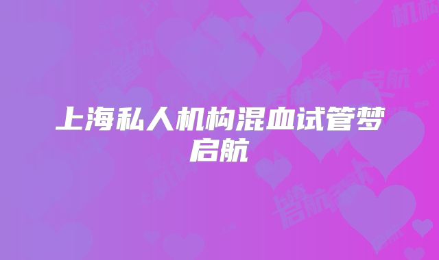 上海私人机构混血试管梦启航