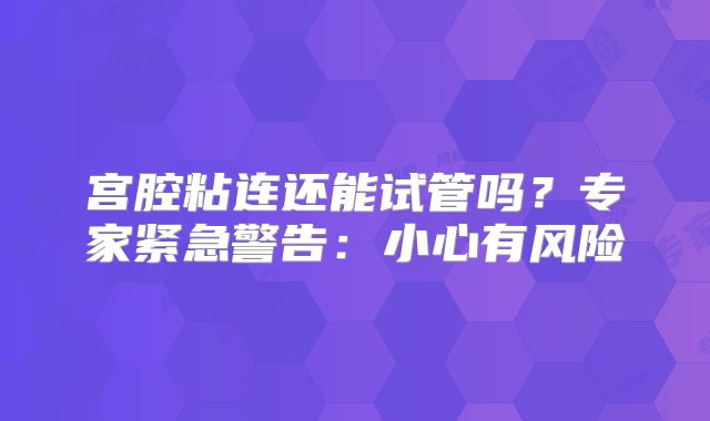 宫腔粘连还能试管吗？专家紧急警告：小心有风险