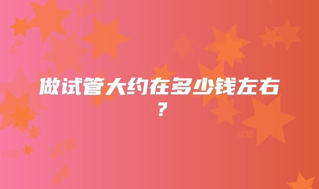 做试管大约在多少钱左右？