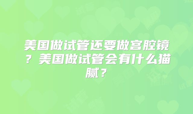 美国做试管还要做宫腔镜？美国做试管会有什么猫腻？