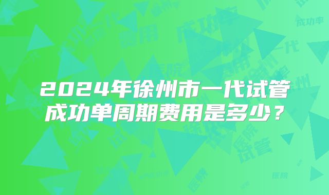 2024年徐州市一代试管成功单周期费用是多少？