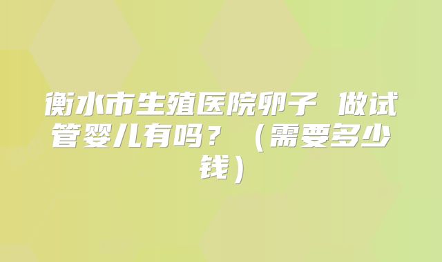 衡水市生殖医院卵子 做试管婴儿有吗？（需要多少钱）