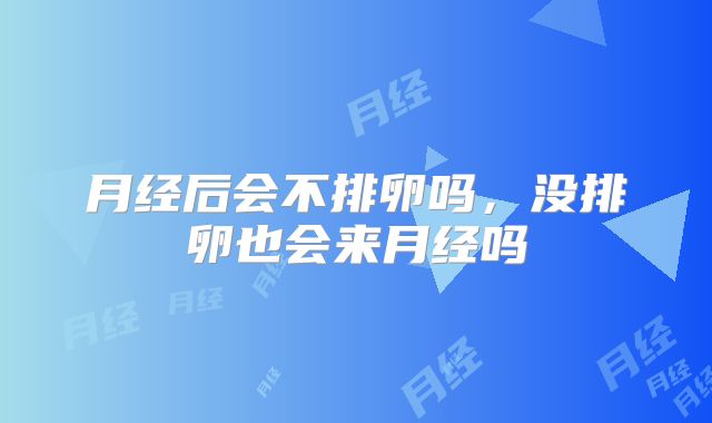 月经后会不排卵吗，没排卵也会来月经吗