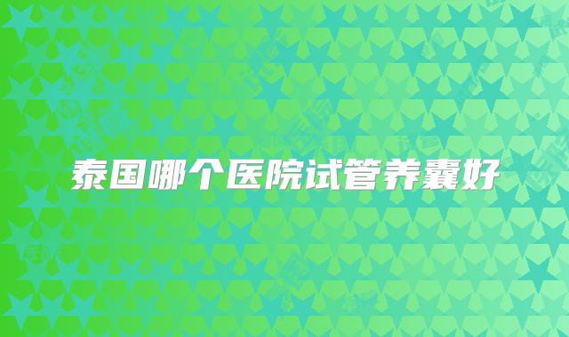 泰国哪个医院试管养囊好