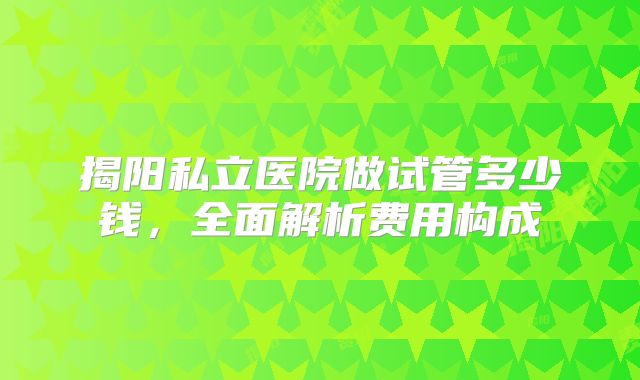 揭阳私立医院做试管多少钱,全面解析费用构成