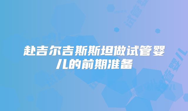 赴吉尔吉斯斯坦做试管婴儿的前期准备