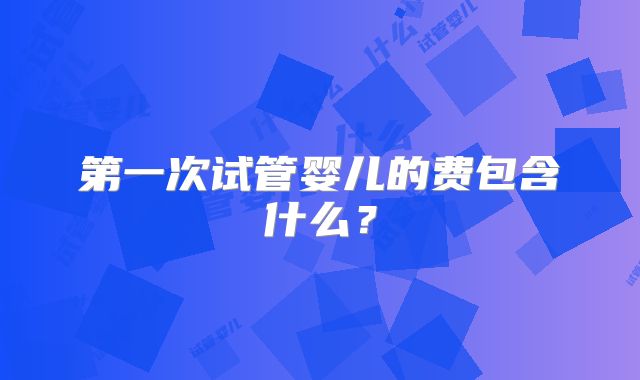 第一次试管婴儿的费包含什么？