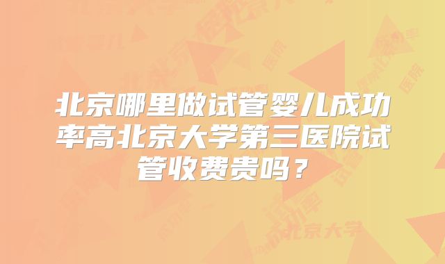 北京哪里做试管婴儿成功率高北京大学第三医院试管收费贵吗？