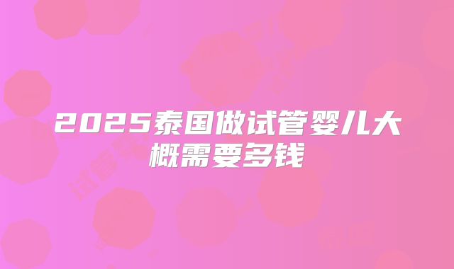 2025泰国做试管婴儿大概需要多钱