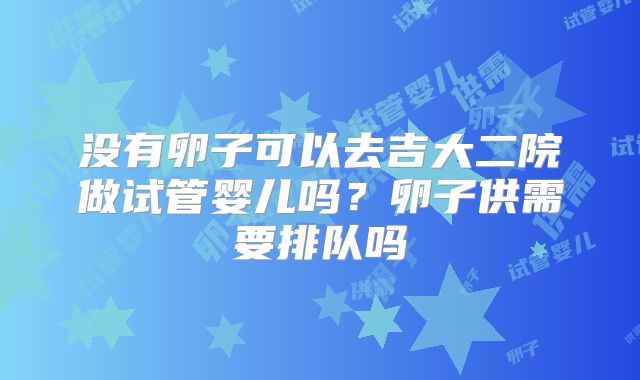没有卵子可以去吉大二院做试管婴儿吗?卵子供需要排队吗