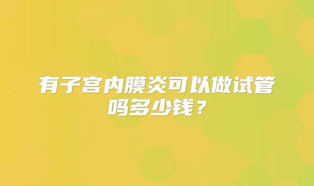 有子宫内膜炎可以做试管吗多少钱？