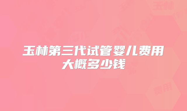 玉林第三代试管婴儿费用大概多少钱