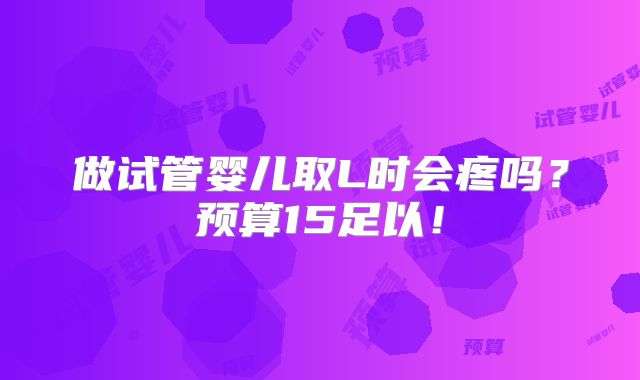 做试管婴儿取L时会疼吗？预算15足以！