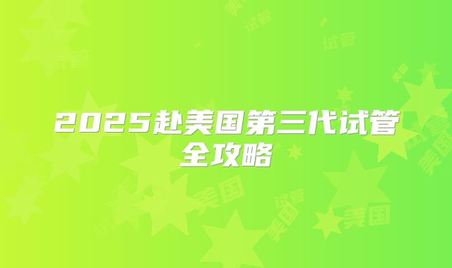 2025赴美国第三代试管全攻略