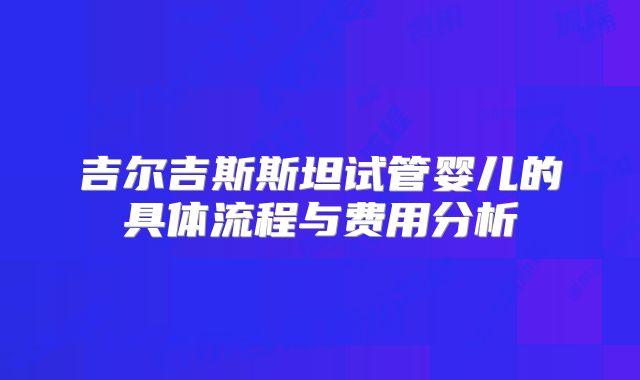 吉尔吉斯斯坦试管婴儿的具体流程与费用分析