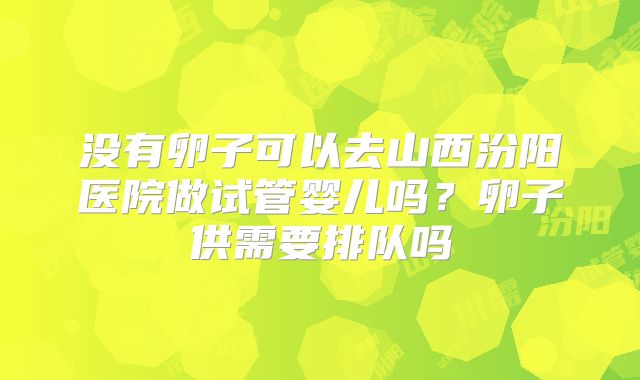 没有卵子可以去山西汾阳医院做试管婴儿吗？卵子供需要排队吗