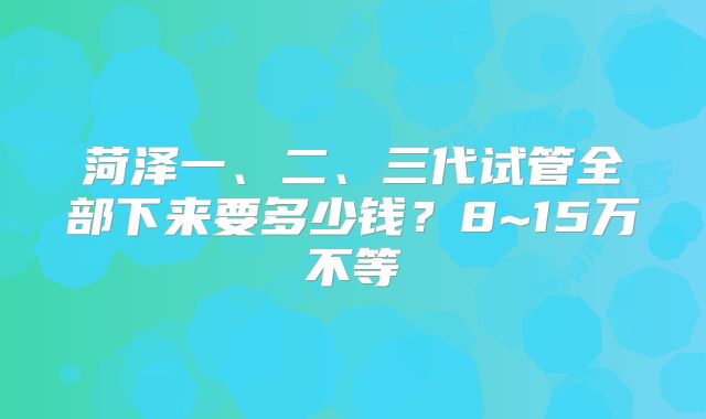 菏泽一、二、三代试管全部下来要多少钱？8~15万不等