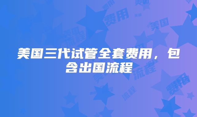 美国三代试管全套费用,包含出国流程