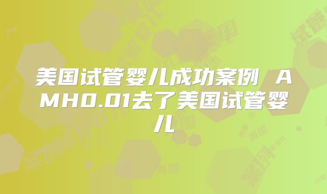 美国试管婴儿成功案例 AMH0.01去了美国试管婴儿
