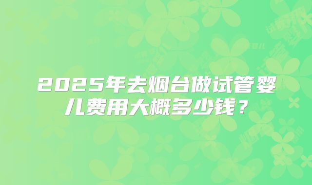 2025年去烟台做试管婴儿费用大概多少钱？