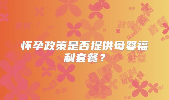 怀孕政策是否提供母婴福利套餐？