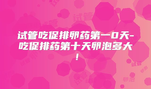 试管吃促排卵药第一0天-吃促排药第十天卵泡多大！