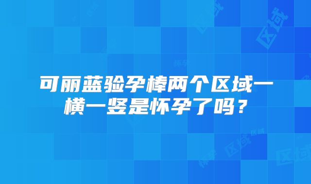 可丽蓝验孕棒两个区域一横一竖是怀孕了吗？